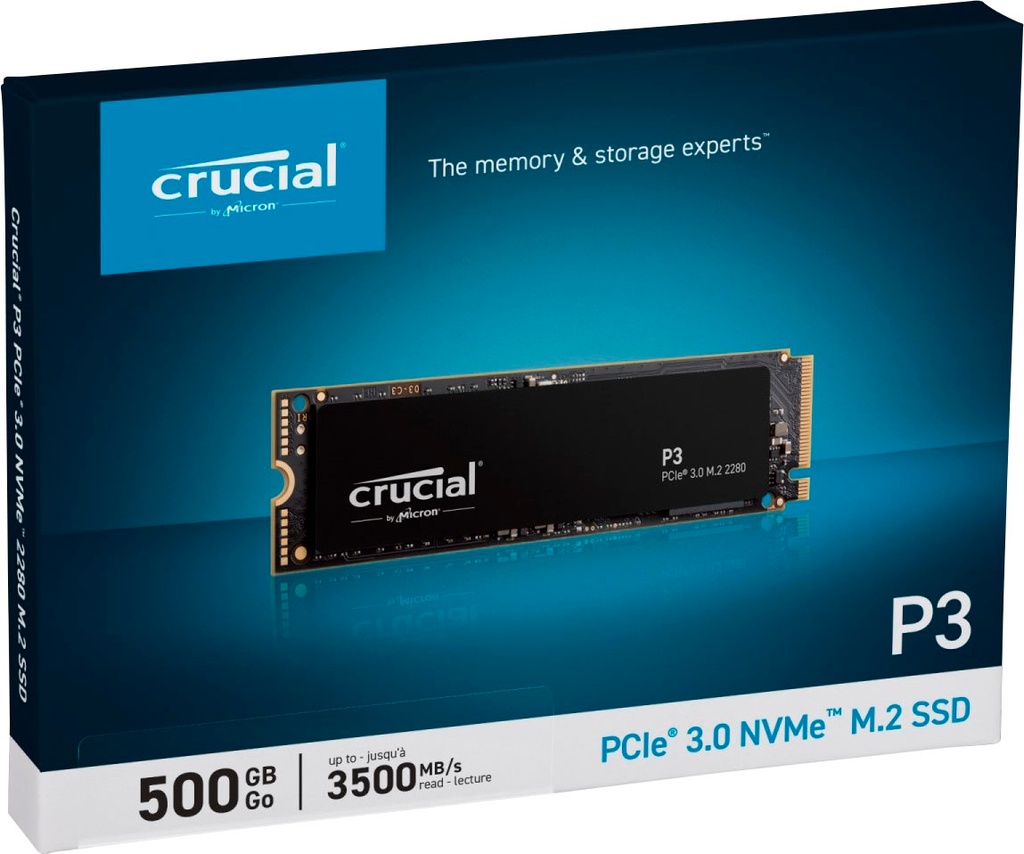 CRUCIAL P3 500GB M.2 NVMe SSD CT500P3SSD8