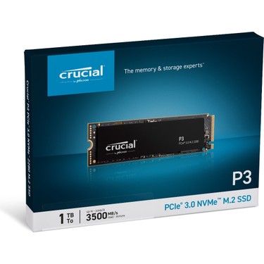 CRUCIAL P3 1TB 3D NAND NVMe PCIe M.2 SSD - CT1000PESSDD8